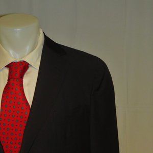 MACO x Caruso Cerruti Midnight Blue Barathea Flat Front Three Roll Two Suit 42R